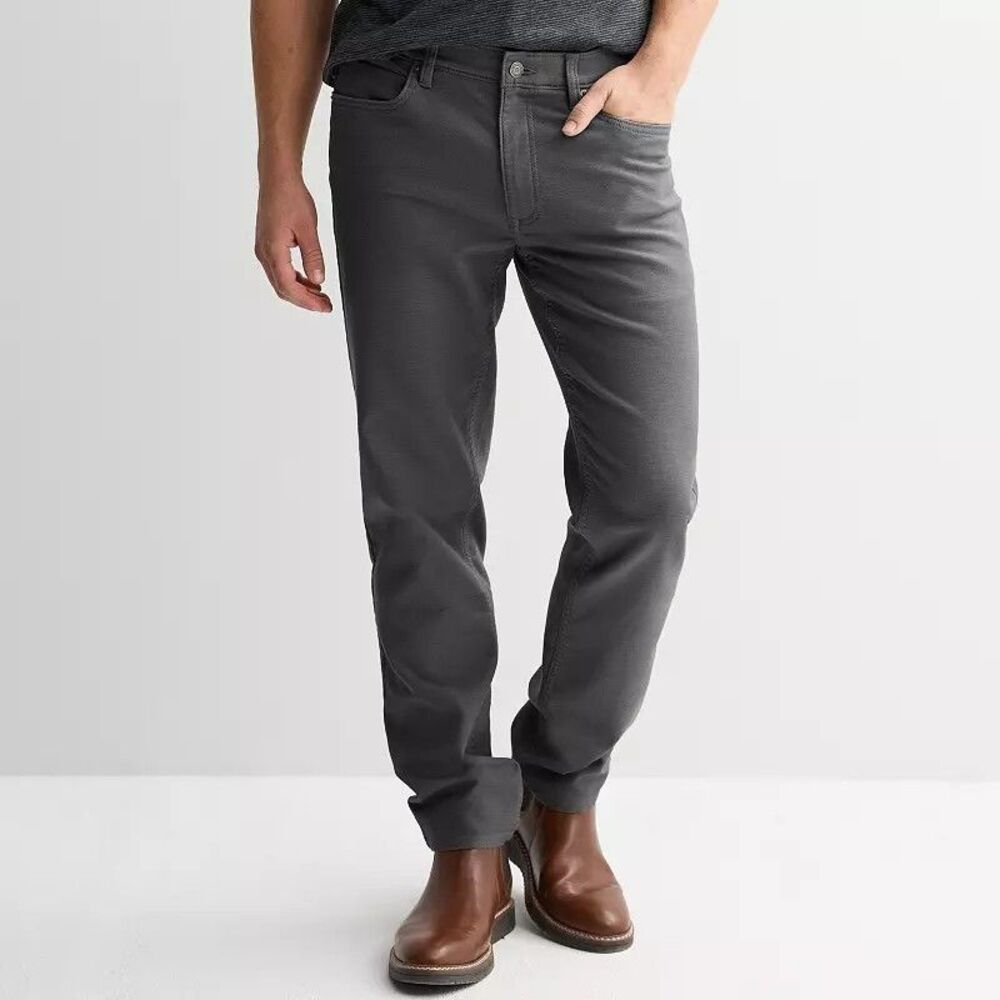 Sonoma All Day Comfort 5 Pocket Pants Mens 30x30 Gray Straight NEW